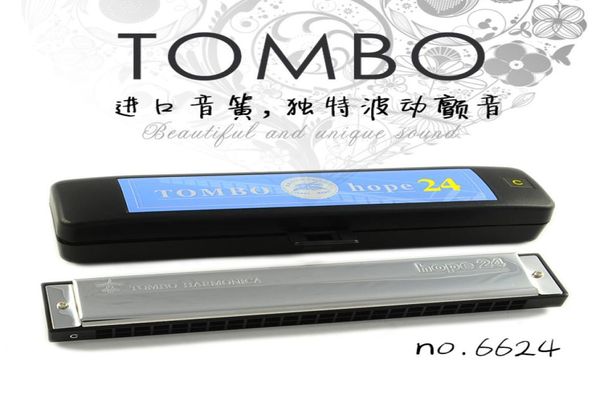 Japon TOMBO Harmonica 6624 jeu de haut niveau pour débutant adultes enfants polyphonique C air 24 trous Harmonica9573285