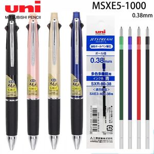 Japon UNI JETSTREAM stylo multifonction quatre couleurs stylo à bille MSXE5-1000 Anti Fatigue lisse 0.38mm fournitures scolaires 240105