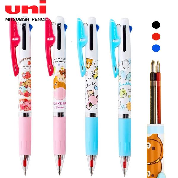 Japón UNI JETSTREAM Bolígrafo de gel multifuncional Patrón de dibujos animados limitado Bolígrafo liso de tres colores 0,5 mm Regalo de regreso a la escuela 240119