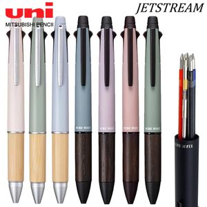 Japan UNI Jetstream Multifunctionele Pen Balpen Vulpotlood 5 in 1 MSXE5-2005 Frosted Oak Hand Guard Spinning Pen 240123