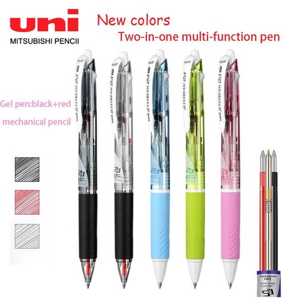 Japon UNI stylo multifonction MSXE3-500-07 couleur transparente 0.7mm stylo à bille bicolore/0.5mm crayon mécanique papeterie 240129
