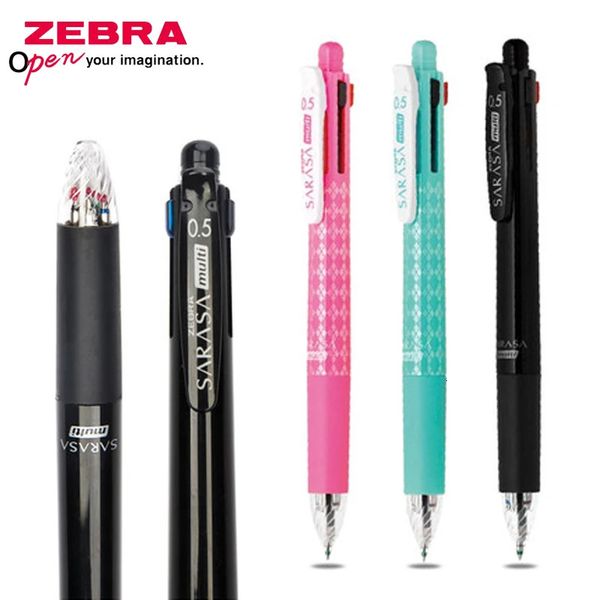 Stylo multifonction zèbre japonais 5 en 1, stylo Gel J4SA11, 4 couleurs, 1 crayon automatique, 0.5mm, papeterie d'apprentissage, séchage rapide, 240129
