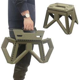 Japanetyle portátil al aire libre plegable Camping Fihing silla alta carga reforzada PP plástico triángulo herramienta 220609