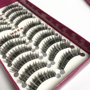 Faux cils faits à la main japonais beauté naturelle des cils croisés en gros