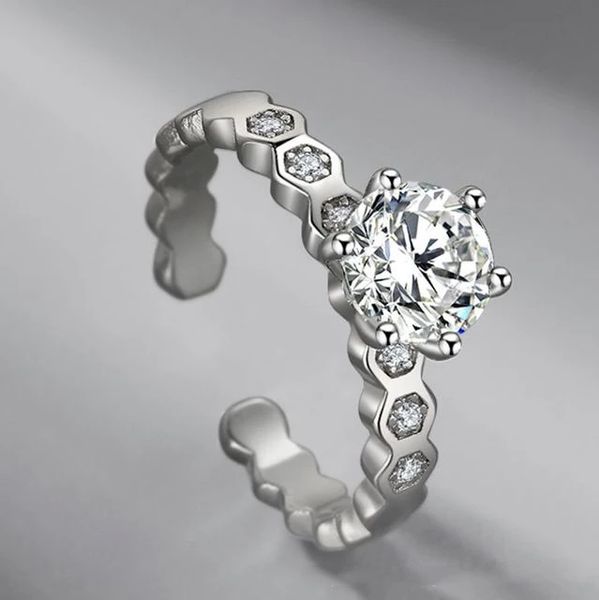 Japonais et coréen Moissanite 925 argent plaqué platine diamant couronne bague proposition mariage femme doux bijoux cadeau d'anniversaire