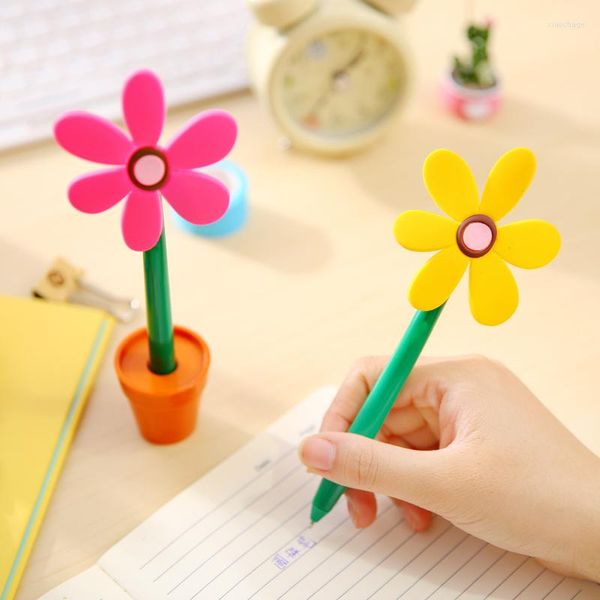 Papeterie japonaise et coréenne stylo à bille créatif Taiyanghua/pot de fleurs stylos mignons pour l'écriture