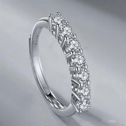 Style japonais et coréen S925 argent Moissanite rangée de diamants bague femme simple personnalisé doux noble bijoux femme cadeau2127