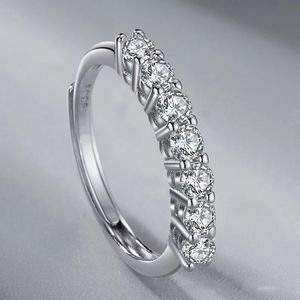 Style japonais et coréen S925 argent Moissanite rangée de diamants bague femme simple personnalisé doux noble bijoux cadeau femme