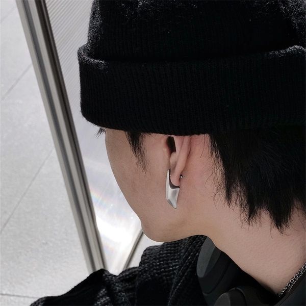 Boucles d'oreilles à lame en métal et diamant, Design tendance japonais et coréen, Punk Hip-Hop exagéré, accessoire de mode de rue pour hommes/femmes