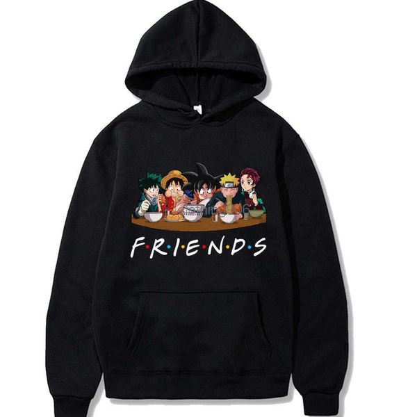 Anime japonais Akatsuki My Hero Academia One Piece Friends Coton à manches longues Harajuku Sweats à capuche surdimensionnés Sweatshirts X0610