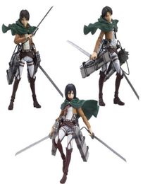 Anime japonais attaque sur Titan Figma 213 Levi 203 Mikasa 207 Eren PVC figurine modèle à collectionner jouet poupée cadeaux Q07227834548