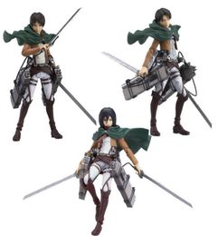 Anime japonais attaque sur Titan Figma 213 Levi 203 Mikasa 207 Eren PVC figurine modèle à collectionner jouet poupée cadeaux Q07225820635