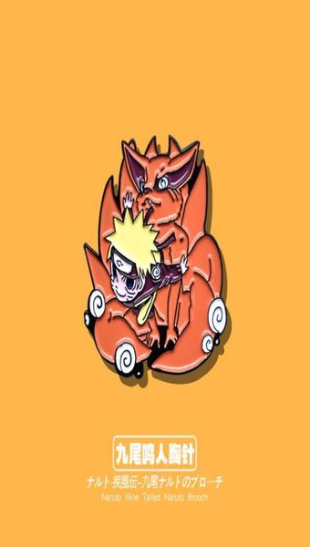 Broche de dibujos animados de anime japonés, zorro de nueve colas, bonito pin con insignia esmaltada de metal, accesorios de anime 8383051