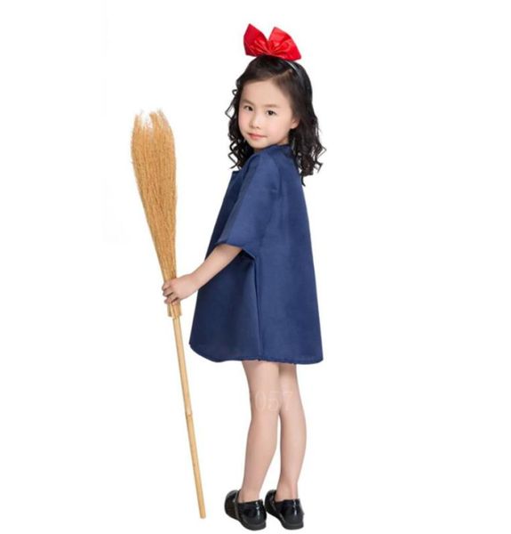 Costumes d'enfant Anime japonais Kiki Cosplay robe marine filles petite sorcière Qiqi ensembles avec bandeau rouge Costumes d'Halloween pour enfants 4249628