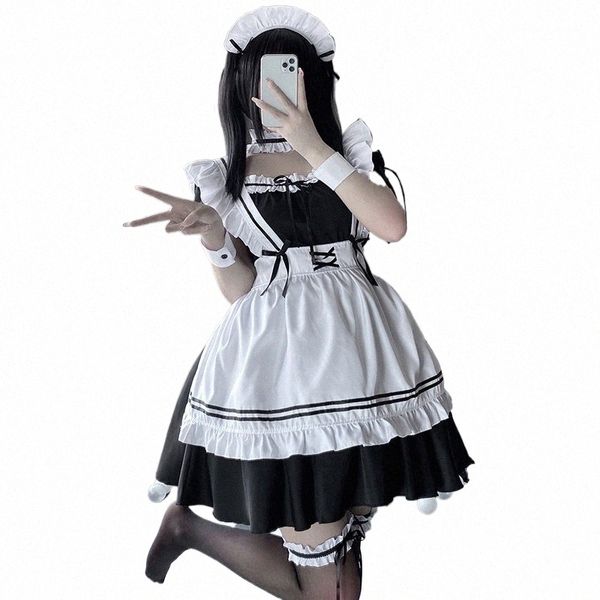 Japonais Anime Cosplay Costume de haute qualité Noir Blanc Maid Outfit Apr Dr Plus Taille Femmes Sexy Lingerie Stage Uniforme Nouveau K3nL #