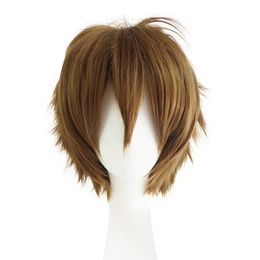 Trendy productrandstijl Japanse anime durarara/kuronuma aoba korte 32cm mannen haar kort blauwe cosplay pruiken synthetische haarpruik met verschillende kleuren