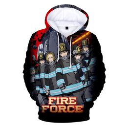 Japanse Anime Fire Force Cosplay Kostuum Shinra Kusakabe 3D Gedrukt Oversized Vrouwen Mannen Hoodies Sweatshirts Casual Trainingspak230I