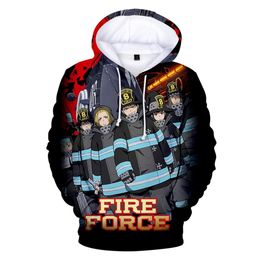 Japanse Anime Fire Force Cosplay Kostuum Shinra Kusakabe 3D Gedrukt Oversized Vrouwen Mannen Hoodies Sweatshirts Casual Trainingspak336s