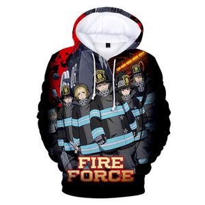 Japanse Anime Fire Force Cosplay Kostuum Shinra Kusakabe 3D Gedrukt Oversized Vrouwen Mannen Hoodies Sweatshirts Casual Trainingspak194v