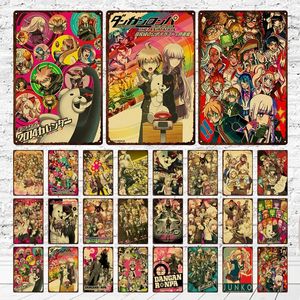 Japanse anime GMAE Metal Painting Sign Poster Danganronpa Retro Movie schilderij Wall Art Tin Plaques for Bar Pub Home Decorationr 30x20cm W03