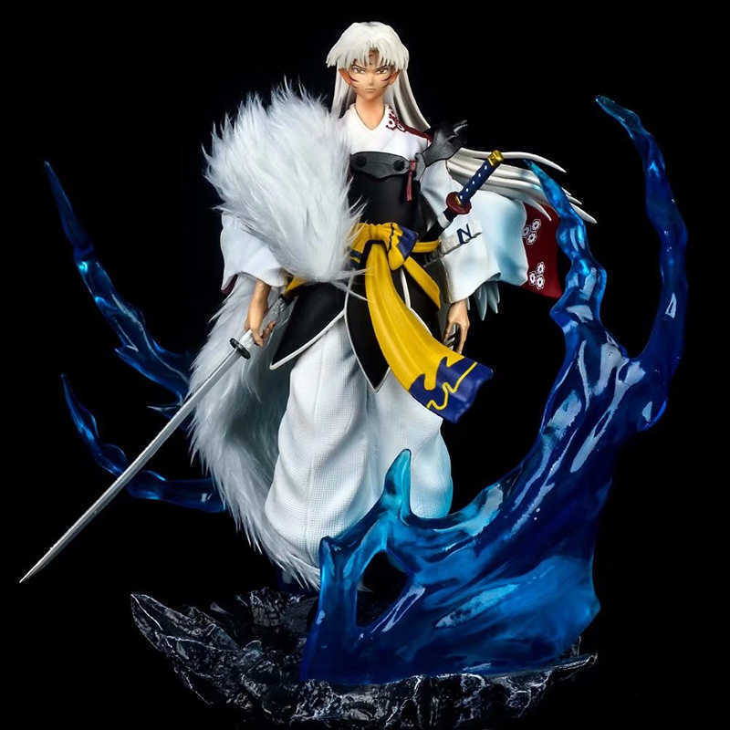 日本のアニメ犬夜目sesshomaru pvcアクションフィギュアgk彫像アニメコレクティブルモデルおもちゃ人形ギフトQ0722