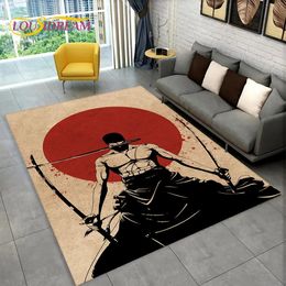 Alfombra de área de una pieza de Anime japonés, alfombra para sala de estar, dormitorio para niños, sofá, felpudo, decoración de cocina, alfombrilla antideslizante para suelo 240315