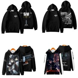 Japanse Anime SAO Sword Art Online Cosplay Kostuum Kirito Kirigaya Kazuto Yuuki Asuna Unisex 3D Hoodies Sweatshirts Streetwear2770