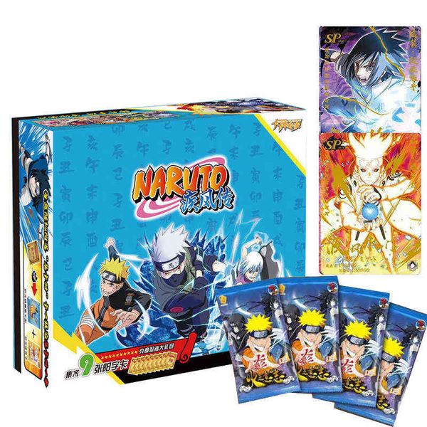 Anime japonés Sasuke Ninja Collection caja de tarjetas raras Uzumaki Uchiha Game hobby coleccionables tcg Cards holder para niños regalo juguete G220311