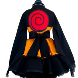 Anime japonais shippuden uzumaki naruto costumes lolita kimono cosplay costume halloween robe257b