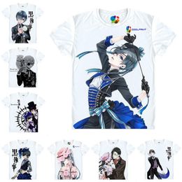 Japanse Anime Shirt Black Butler T-shirts Multi-stijl Korte Mouw Ciel Phantomhive grell sutcliff Cosplay Kuroshitsuji Gift239G