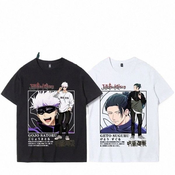 Anime japonés de manga corta calle casual camisa de los hombres Jujutsu Kaisen camiseta impresa Cott verano unisex Top Harajuku camiseta R4Iu #