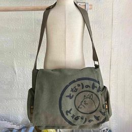 Japanse anime schoudertas voor mannen totoro mijn buurman canvas messenger tas vrouwen cartoon student Hayao Miyazaki Crossbody Tote