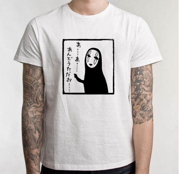 Anime japonais Spirited Away T-shirt Men Studio Mask No Face Tees ShortSleeves Casual Comics Cartoon Tee Shirt4571083