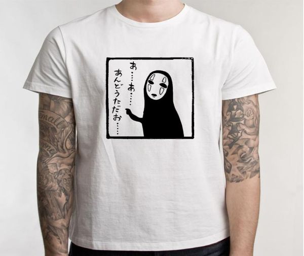 Anime japonais Spirited Away T-shirt Men Studio Mask No Face Tees ShortSleeves Casual Comics Cartoon Tee Shirt5746520