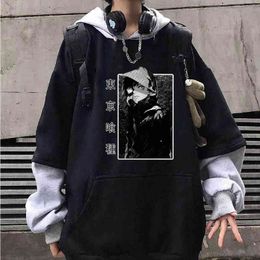 Japonais Anime Tokyp Ghoul Hoodies Drôle Ken Kaneki À Manches Longues Streetwear Sudaderas Con Capucha H1227