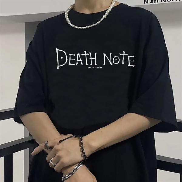 Camiseta de anime japonés Death Note T Shirt Hombres Kawaii Dibujos animados Verano Tops Misa Amane Gráfico Tees Harajuku Unisex Camiseta Masculina 220526