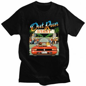 Japonais Arcade Racing Jeu Vidéo Out Run T-shirt Hommes Manches Courtes Vintage 80s Csole Gaming T-shirt OutRun T-shirt Cott Tee 447k #