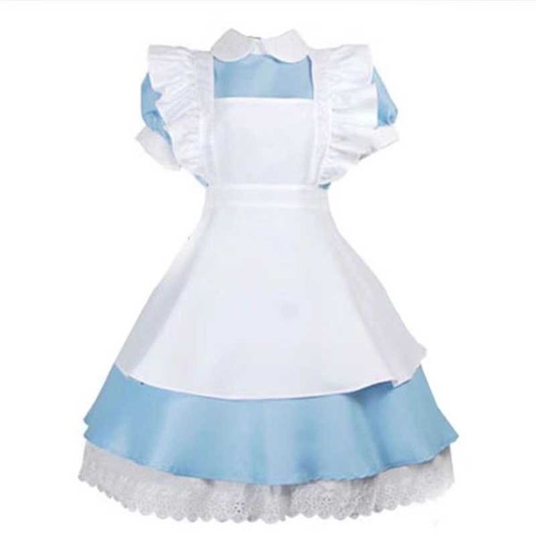 Las chicas japonesas más vendidas de lujo Alicia en el país de las Maravillas fantasía azul tono claro traje de sirvienta Lolita vestido de mascota