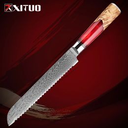 Cuchillo de pan japonés, cuchillo de pan aserrado de 8 pulgadas, cortar un cuchillo de pan para cortar pan de masa femenina casera, mango ergonómico