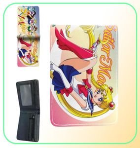 Billetera de cristal de anime de dibujos animados japoneses para billetera corta para el soporte de la tarjeta de crédito de bolsillo de la moneda de los estudiantes 28078012600873
