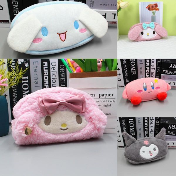 Dessin animé japonais mignon en peluche guigou meile star lomi sac de stylo papinerie sac de rangement sac de maquillage sac de stylo