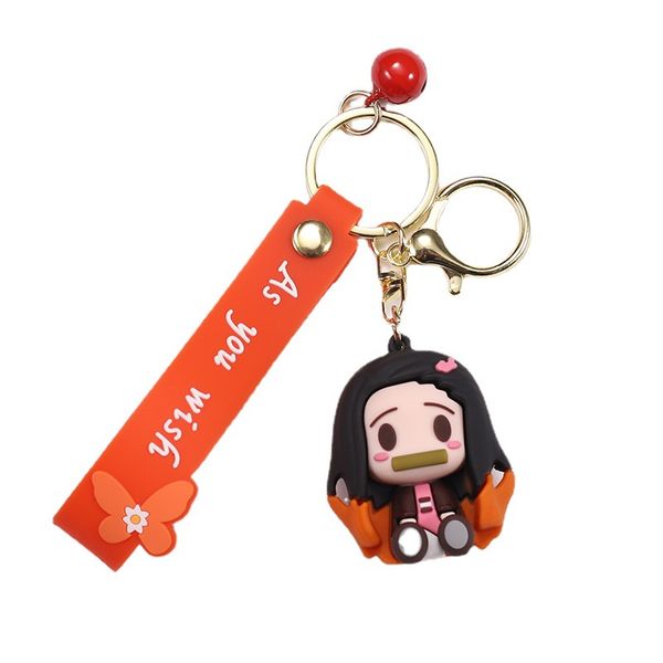 Dibujos animados japoneses demon slayer Kamado Tanjirou Nezuko 3d lindos regalos bolso encanto llavero para cartoonfans