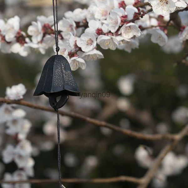 Carillón de viento de hierro fundido japonés, pétalo de Metal, lugar escénico japonés antiguo, balcón, patio exterior, bendición del templo, campana colgante L230626