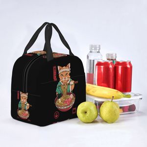 Japanse kattenlunchbox voor vrouwen lekvrij Japan neko ramen kat thermisch koeler voedsel geïsoleerde lunchbag kinderen school kinderen