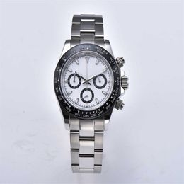 Orologio cronografo giapponese VK63 movimento al quarzo 39MM quadrante sterile Lancette luminose cassa in vetroresina bracciale TO637 H1012252l