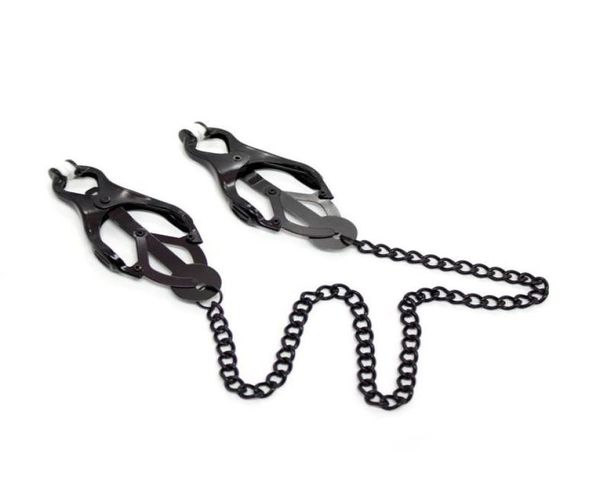 Abrazaderas de pezón de metal estilo trébol japonés Bondage Gear Clips de pezón Masajeador Estimulador Juguetes sexuales para productos sexuales de senos femeninos 2379890