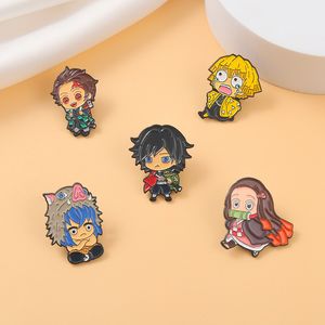 Japanse komische anime -personages Elasters Pin Leuke anime films Games Hard Email Pins verzamelen metalen cartoon broche Backpack Hat Bagel Rapel Badges