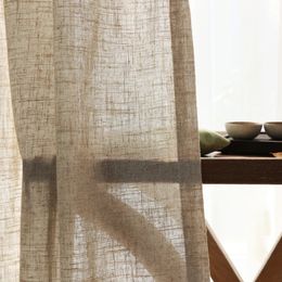 Cortinas transparentes de lino y algodón japonés para dormitorio, cortinas de sala de estar para estudio, conjunto de sala de estar, cortina de tul 240115