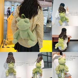Japanse schattige groene kikker rugzak 2024 Nieuwe gepersonaliseerde cartoon pluche backpack meisje's verjaardagscadeau