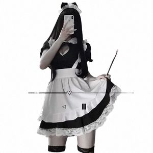 Japonais Mignon Nightdr Café Sexy Costume De Femme De Chambre Française Doux Gothique Lolita Dr Anime Cosplay Maid Uniforme Costumes pour Femmes T08Z #